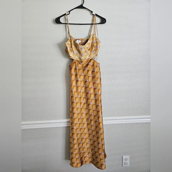 knee length dresses for ladies Harlow Blue Gingham Floral Embroidered Maxi Dress main image 0